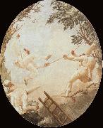 TIEPOLO, Giovanni Domenico Pulcinelle on the Tightrope France oil painting artist